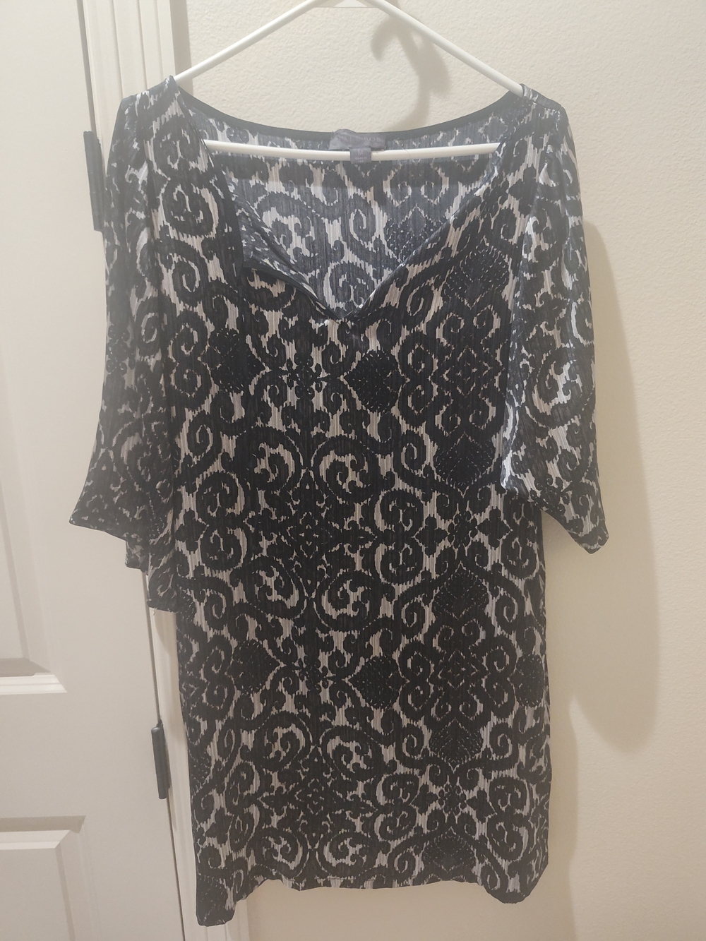 Hale Bob Black & White Patterned Dress Size M